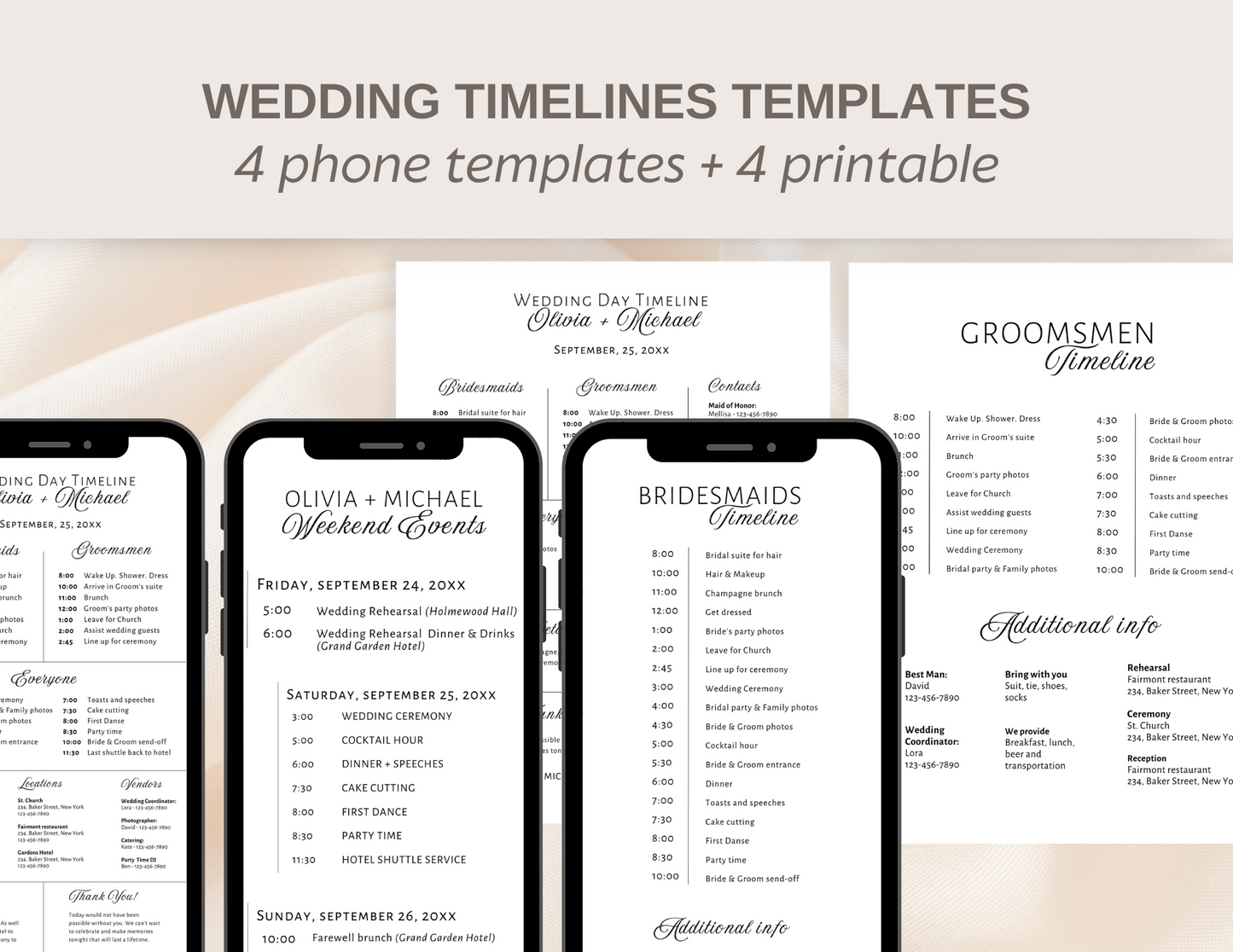 wedding day timeline