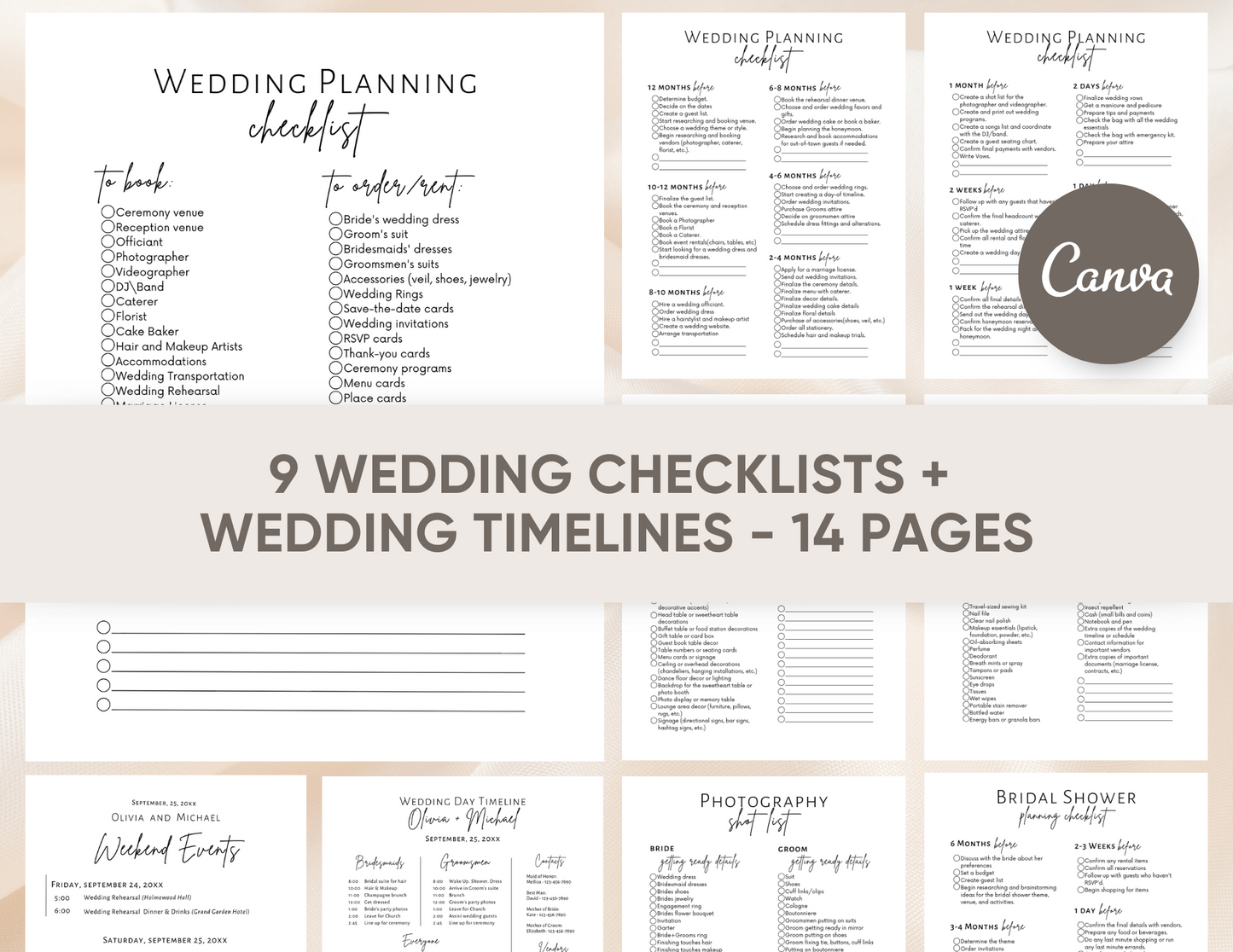 wedding checklists