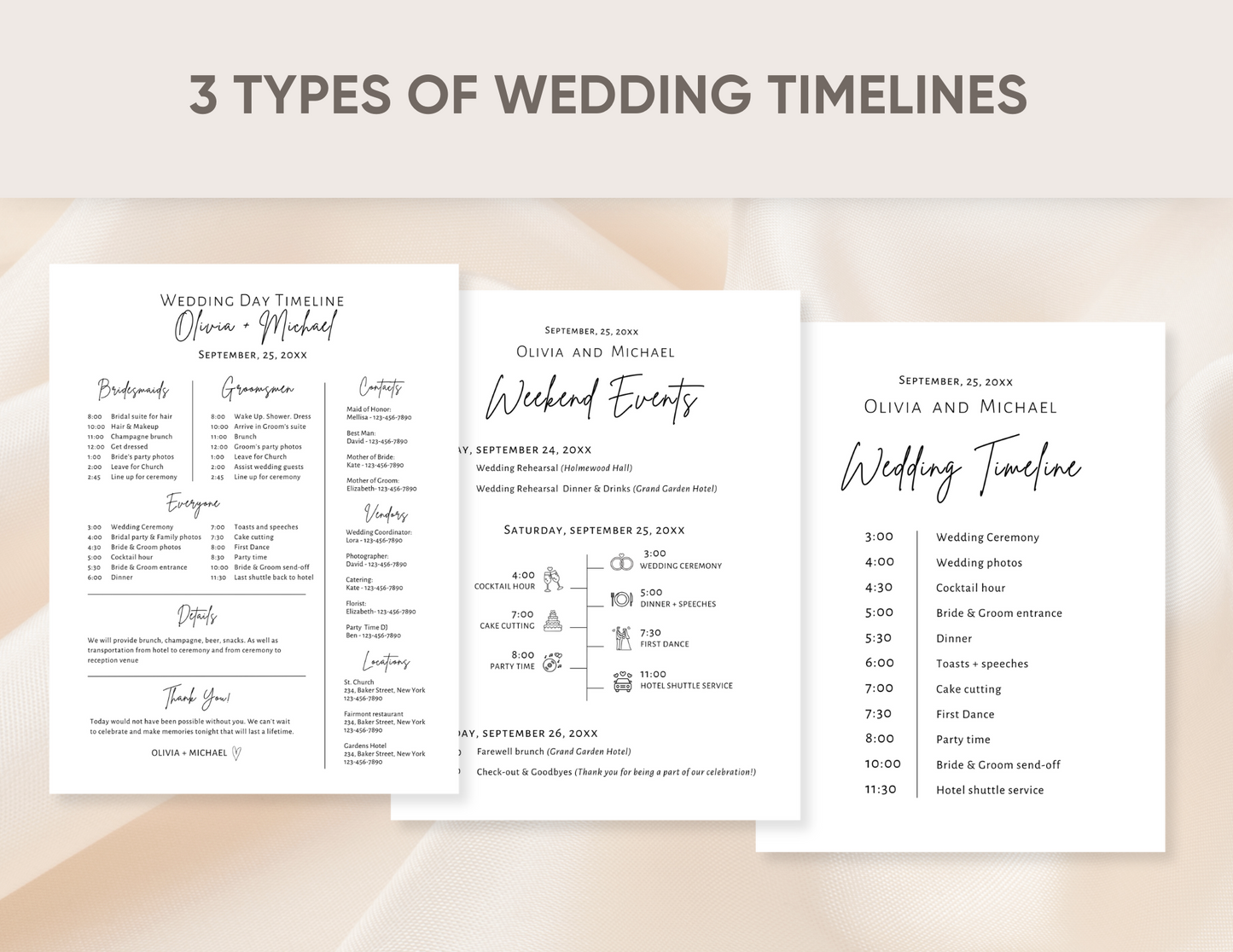 wedding timeline