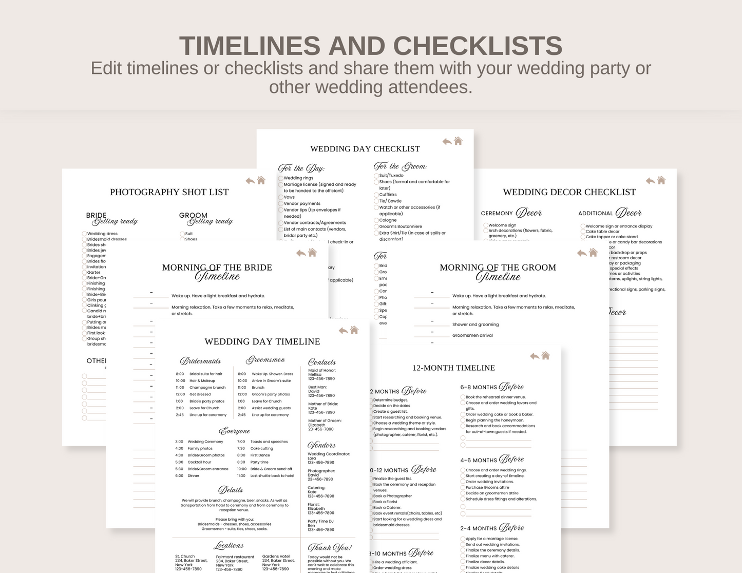 wedding timelines 