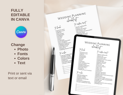 Wedding planning checklist and wedding timelines, photography shot list